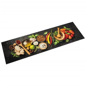 Vidaxl Kuhinjski tepih s uzorkom začina 45x150 cm baršun