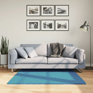 Vidaxl Dywan OVIEDO z krótkim włosiem, turkusowy, 120x120 cm