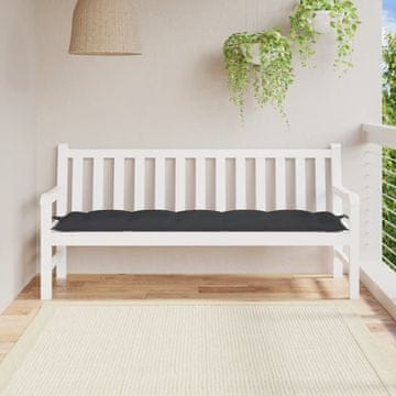 Vidaxl Jastuk za vrtnu klupu, crni, 180x50x7 cm, tkanina