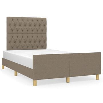 Vidaxl Okvir kreveta bez madraca, taupe, 120x190 cm, tkanina