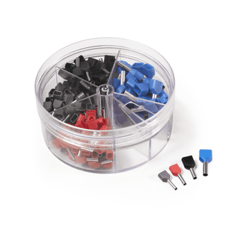 MC POWER Set izoliranih kabelskih tulcev dvojni 2x 0,75 - 2,5 mm2, 200 kom