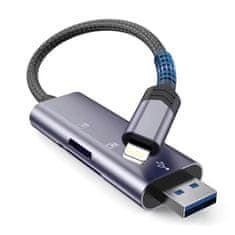 Tech-protect Ultraboost čitač kartica USB / Lightning / SD / Micro SD, siva
