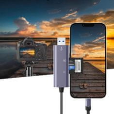 Tech-protect Ultraboost čitač kartica USB / Lightning / SD / Micro SD, siva