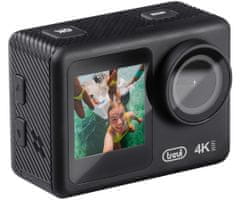 Trevi GO 2550 4K sportska kamera, 3u1, 4K UHD, WiFi, 2 zaslona, baterija, dodaci uključeni, crna
