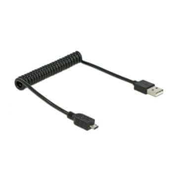Delock USB kabel A-B mikro spiralni do 0,6 m 83162