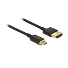 Delock HDMI kabel D-micro 3D 4K slim 1,5 m crni 84782