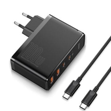 BASEUS punjač 100W USB 2xTipC 2xTipA GaN2 ProQC PD crni CCGAN2P-L01