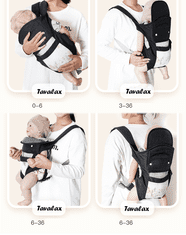 Tavalax Ergonomska nosiljka za bebe (0–36 mj.) s više položaja – crna