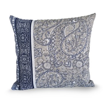 Poszewka z kory 40x40 granatowa, biała, beżowa, paisley ornamenty