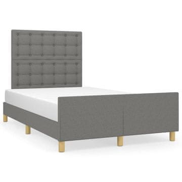 Vidaxl Okvir kreveta bez madraca tamno sivi 120x190 cm tkanina