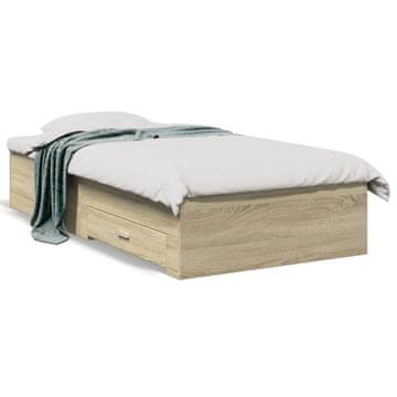 Vidaxl Okvir kreveta s ladicama Sonoma hrast 75x190 cm