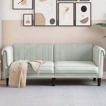 Vidaxl Dvosjed Sofa Svijetlo sivi baršun