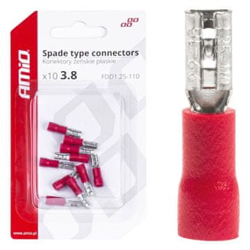 slomart IZOLIRANI ŽENSKI RAVNI KONEKTORI AMiO 3.8MM (10 KOM)