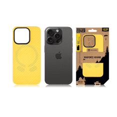 Tactical MagForce Aramid maskica ​​za Apple iPhone 15 Pro, silikonska, žuto-crna