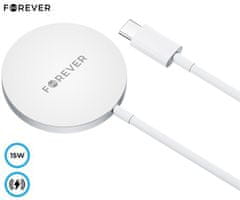 Forever MAWC-100 bežični punjač, ​​15 W, QI standard, kabel uključen, bijeli