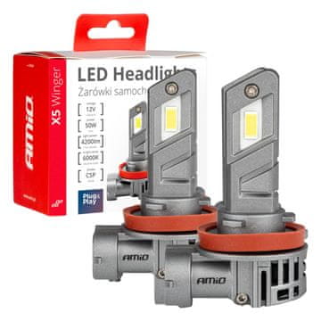 slomart AMiO LED žarulje X5 WINGER H8/H9/H11 6000K CANBUS
