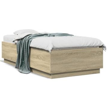 Vidaxl Okvir za krevet Sonoma hrast 75x190 cm Materijal na bazi drva
