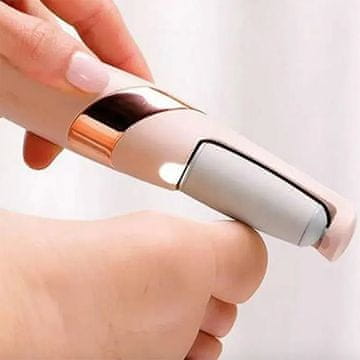 Netscroll Električna rašpa za pete, odstranjiva 2 valjka, električni odstranjivač tvrde kože, USB punjenje, LED svjetlo, kompaktan dizajn, Heely odstranjivač tvrde kože, Heely