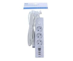 Well EXTS-3S3M-USBC4 električni produžni kabel, 3x SCHUKO, 3x USB-A, 1x USB-C