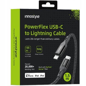 Innostyle USB-C lightning mfi kabel za brzo punjenje za iphone kevlar 2M