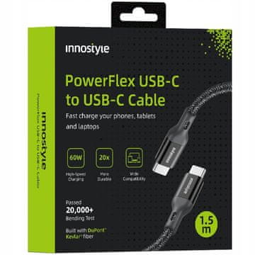 Innostyle USB-C kabel za brzo punjenje za iphone samsung 3A 60W kevlar 2M