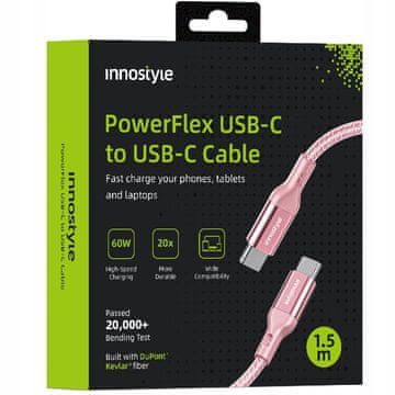 Innostyle USB-C kabel za brzo punjenje za iphone samsung 3A 60W kevlar 2M