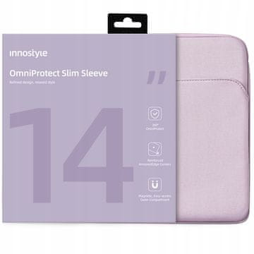 Innostyle torba za prijenosno računalo 13 14 vodootporna futrola omniprotect tanka ljubičasta