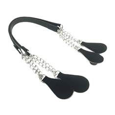 CoZy Semiš kratka ručka s lancem za torbu Jelly Bag - Crna