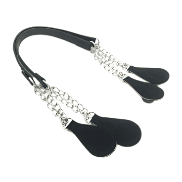 CoZy Semiš kratka ručka s lancem za torbu Jelly Bag - Crna