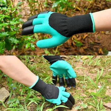 Netscroll Vrtne rukavice s plastičnim kandžama, vodootporne, izdržljive, univerzalna veličina, zamjenjuju 5 alata, za kopanje, plijevljenje i sijanje, Gardenstar