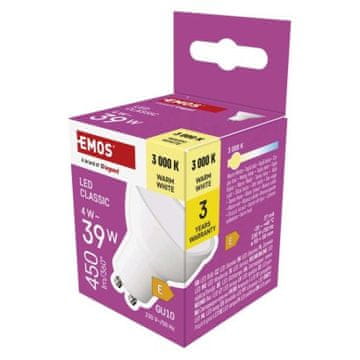 EMOS LED žarulja ZQ8E22 LED žarulja Classic MR16 / GU10 / 4 W (39 W) / 450 lm / toplo bijela