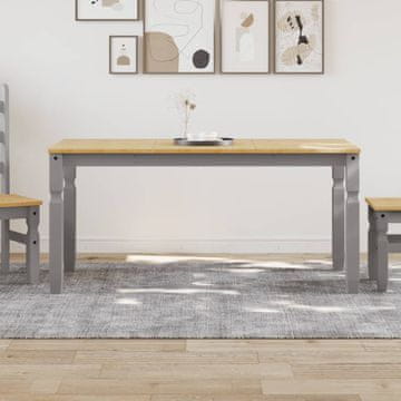 Vidaxl Corona blagovaonski stol sivi 160x80x75 cm borovina