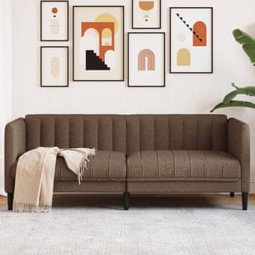 Vidaxl Dvosjed Sofa Smeđa Imitacija Brušene Kože