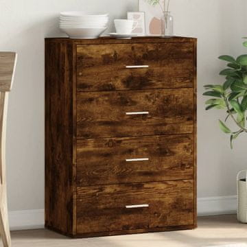 Vidaxl Komoda s ladicama, dimljeni hrast, 60x31x84 cm, materijal na bazi drva