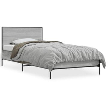 Vidaxl Okvir kreveta, sivi hrast sonoma, 100x200 cm, materijal na bazi drva