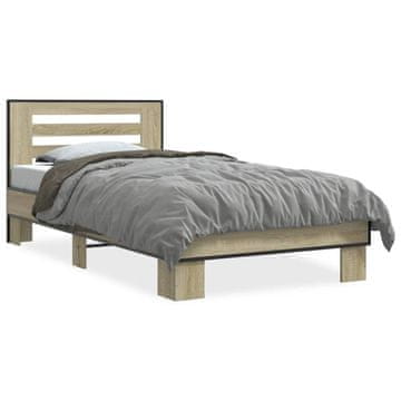 Vidaxl Okvir za krevet Sonoma hrast 75x190 cm Materijal na bazi drva