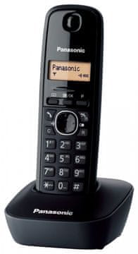 slomart Panasonic DECT telefon KX-TG1611PDH, crni