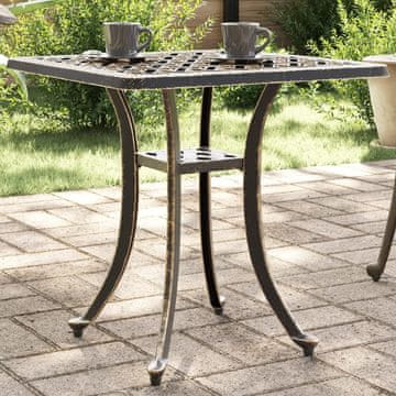 Vidaxl Vrtni stol, smeđi, 53x53x53 cm, lijevani aluminij