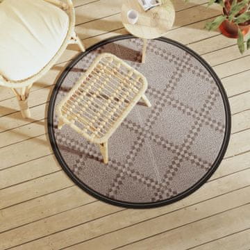 Vidaxl Vanjski tepih smeđi Ø120 cm PP