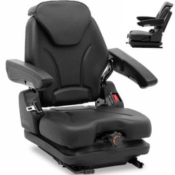 Hillvert Fotelja s podesivim sjedalom, naslonima za ruke i sjedalom s traktorskim pojasom 46x46 cm