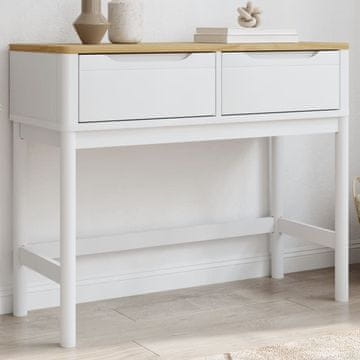 Vidaxl FLORO Konzolni stolić Bijeli 89,5x36,5x73 cm Borovino