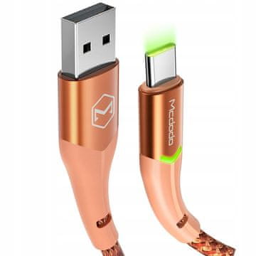 Mcdodo Mcdodo kabel usb-c brzo punjenje za samsung, usb punjač tip c s led svjetlom, 1 m