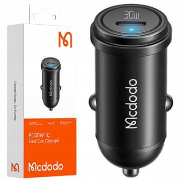 Mcdodo MOĆAN BRZI AUTO PUNJAČ ZA MALI TELEFON USB-C 30W LED
