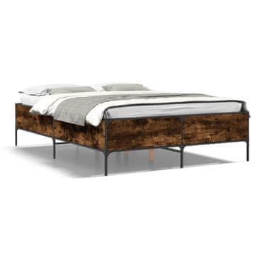 Vidaxl Okvir za krevet dimljeni hrast 140x200 cm Materijal na bazi drveta