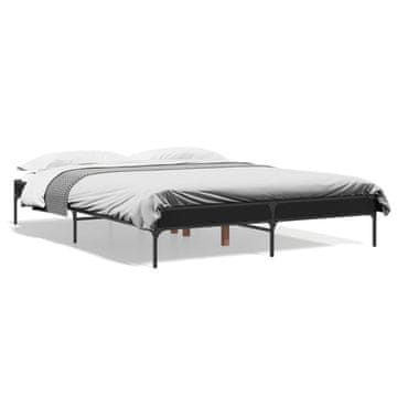 Vidaxl Okvir kreveta, crni, 140x200 cm, materijal na bazi drva