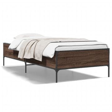 Vidaxl Okvir za krevet Smeđi hrast 75x190 cm Materijal na bazi drva