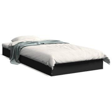 Vidaxl Okvir za krevet Crni 75x190 cm Materijal na bazi drveta