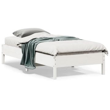 Vidaxl Okvir kreveta bez madraca bijeli 75x190 cm masivni borov drvo