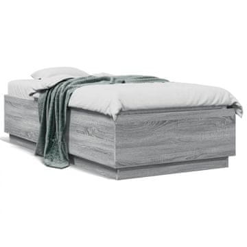 Vidaxl Okvir kreveta, sivi hrast sonoma, 75x190 cm, materijal na bazi drva