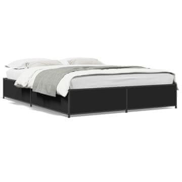 Vidaxl Okvir za krevet crni 120x200 cm drvo i metal